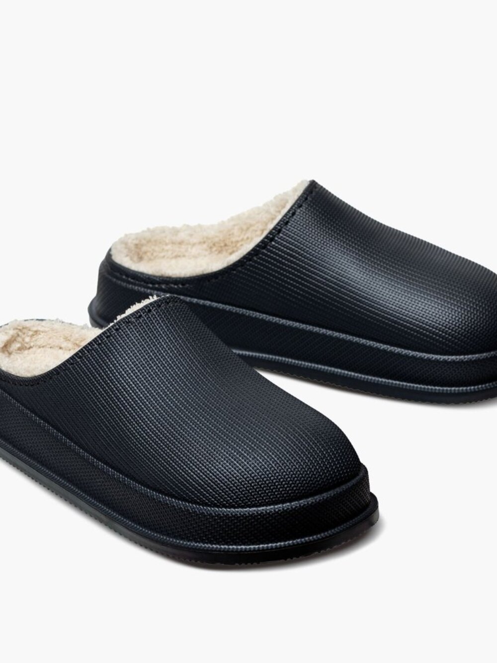 Black Fur Lined Cloud Clog Slippers Pillow House Shoes EU 40/41